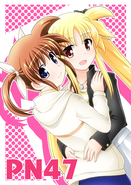 fate testarossa and takamachi nanoha (lyrical nanoha and 2 more) drawn by sumeragi_kou