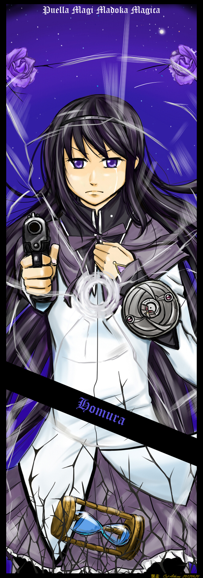 akemi homura (mahou shoujo madoka magica) drawn by catathena