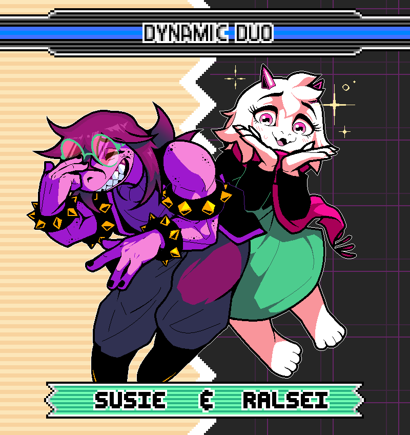 ralsei and susie (sonic and 3 more) drawn by acenth