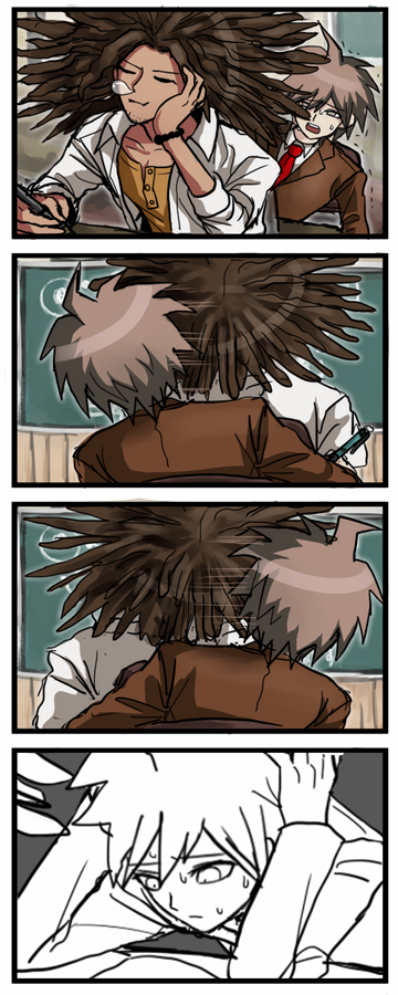 naegi makoto and hagakure yasuhiro (danganronpa and 1 more) drawn by tezurumozuru