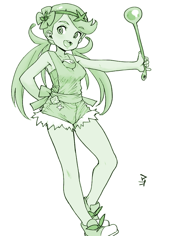 mallow (pokemon and 1 more) drawn by ponsuke_(pon00000)