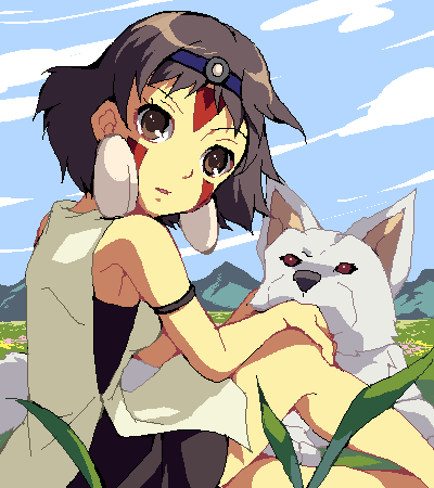 san and moro no ichizoku (mononoke hime) drawn by enoo