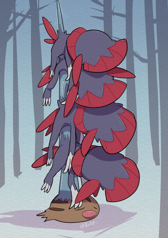 weavile and swinub (pokemon and 2 more) drawn by boke-chan
