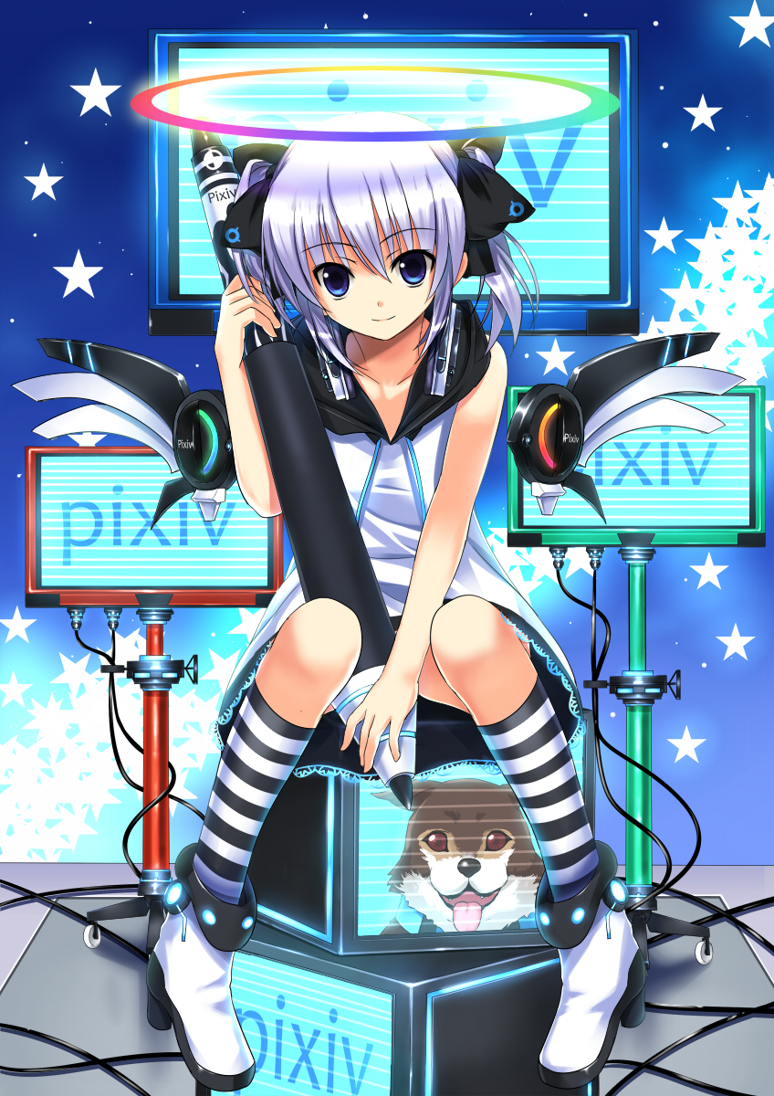 pixiv-tan and chobi (pixiv) drawn by koi_(koisan)