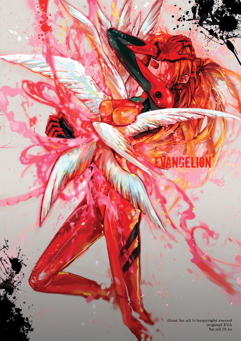 souryuu asuka langley and mass production eva (neon genesis evangelion and 1 more) drawn by ail