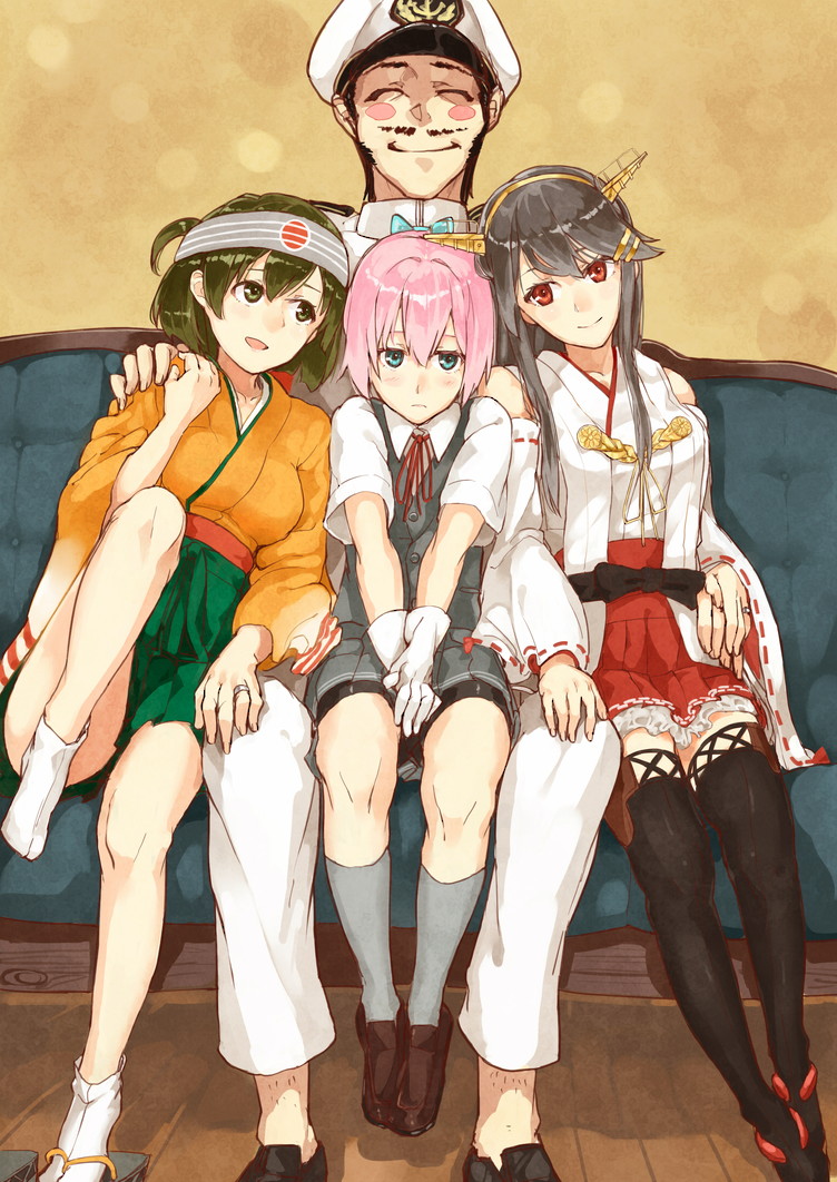 admiral, haruna, shiranui, hiryuu, haruna kai ni, and 1 more (kantai collection) drawn by poco_(backboa)