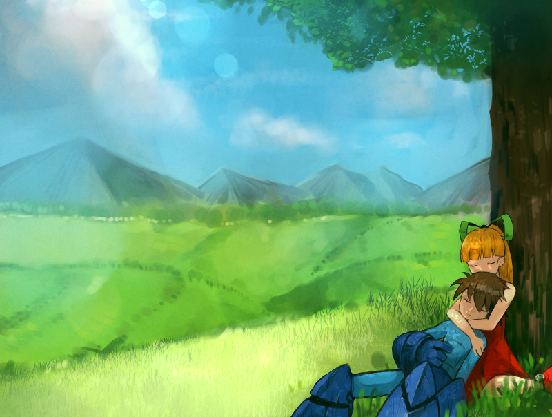 roll and mega man (mega man) drawn by blackball