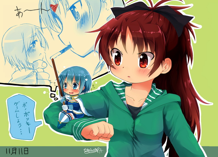 miki sayaka and sakura kyoko (mahou shoujo madoka magica) drawn by gleision_adain