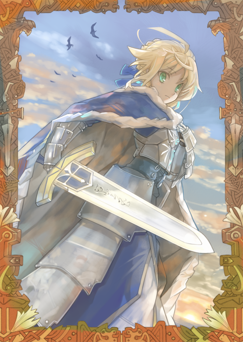 artoria pendragon and saber (fate and 1 more) drawn by teke_(exploration)