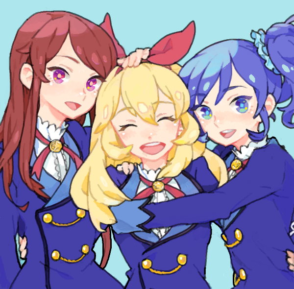 hoshimiya ichigo, kiriya aoi, and shibuki ran (aikatsu!) drawn by kaworu