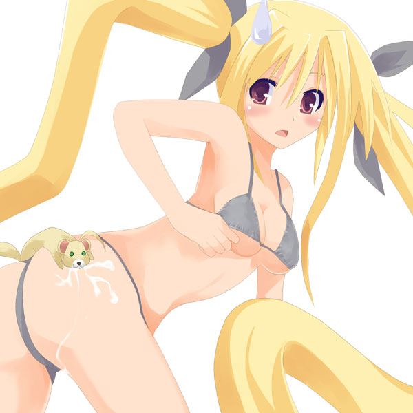 fate testarossa and yuuno scrya (lyrical nanoha and 1 more) drawn by aputomu77
