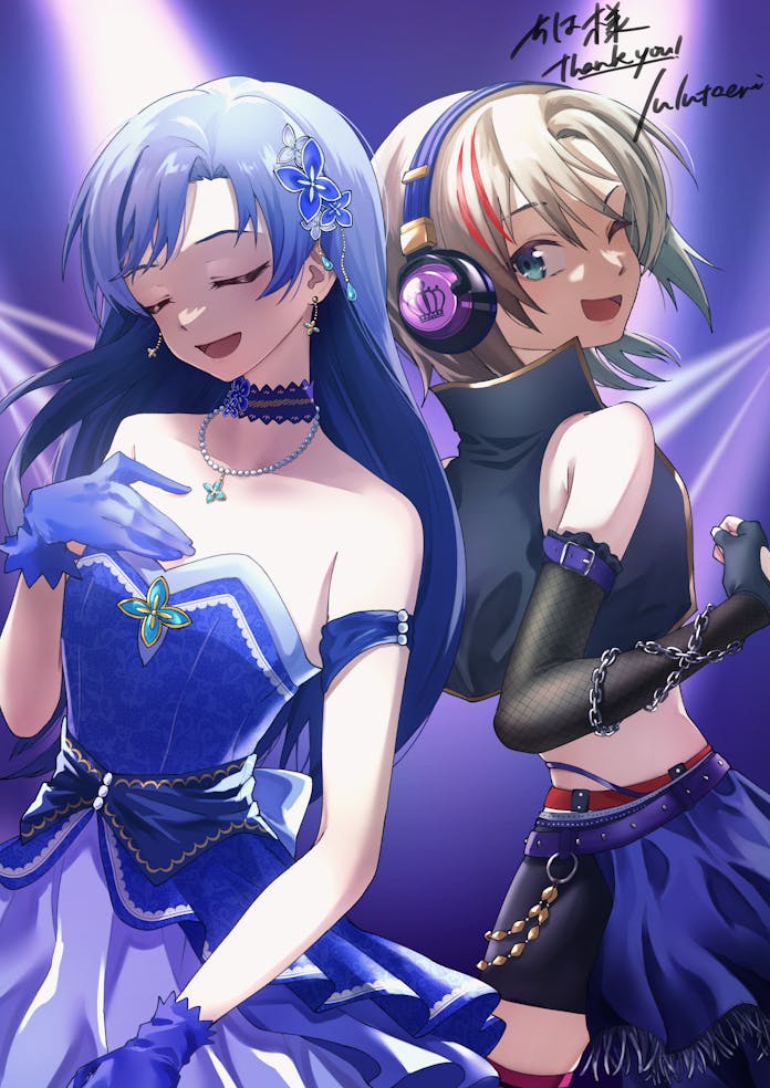 kisaragi chihaya and tada riina (idolmaster and 3 more) drawn by lulutaeri