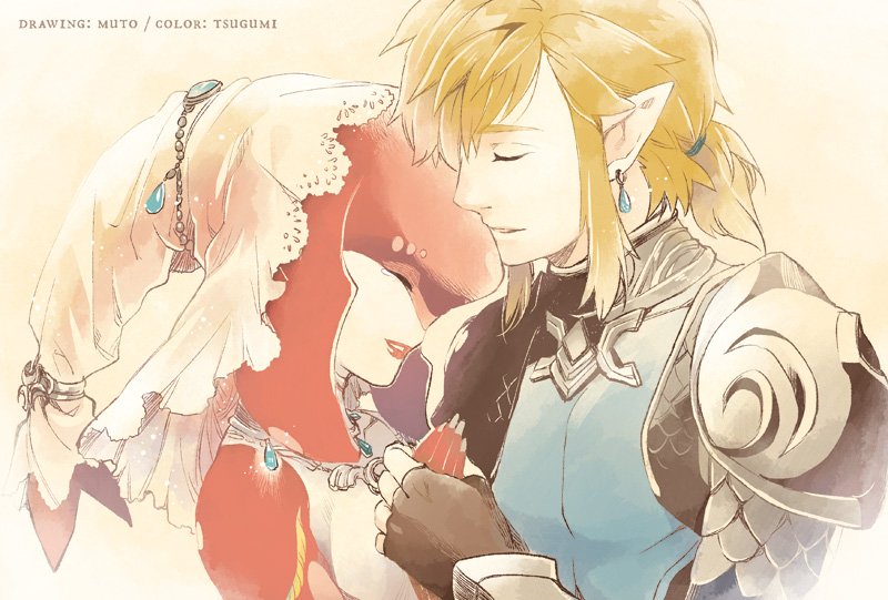 link and mipha (the legend of zelda and 1 more) drawn by tsugumi_pp