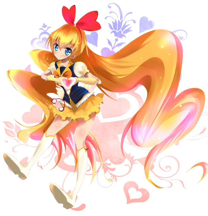 regina and cure honey (precure and 2 more) drawn by haru_(nature_life)