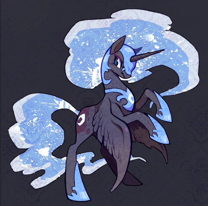 princess luna and nightmare moon (my little pony and 1 more) drawn by mi-eau