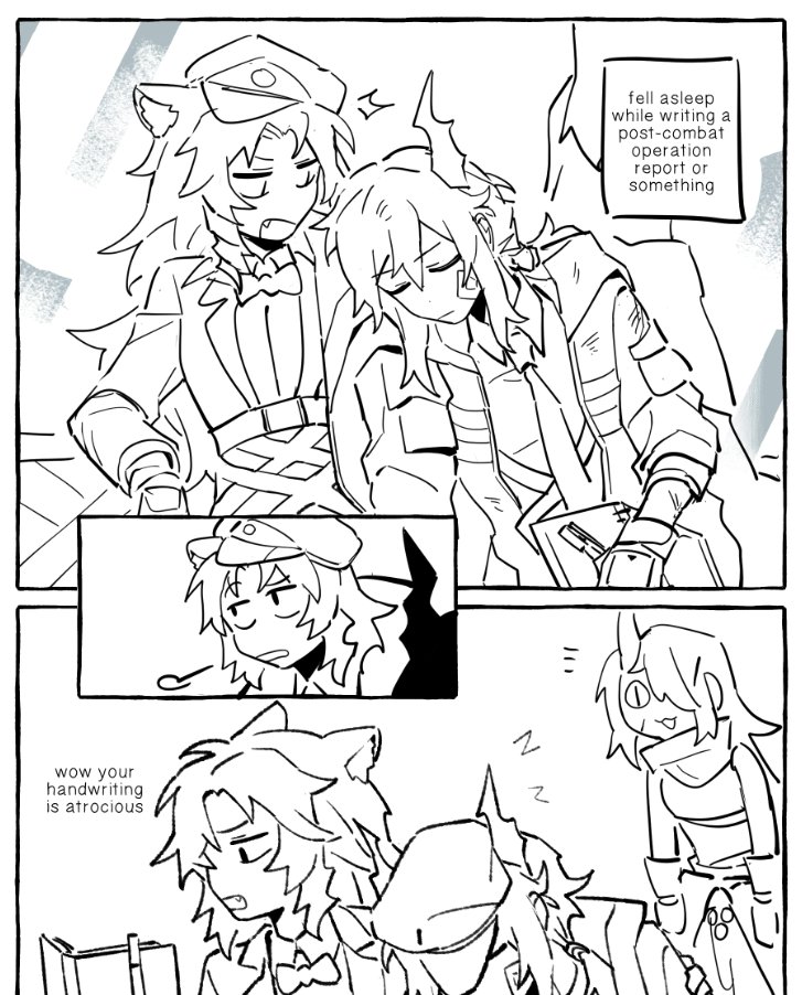 ch'en, hoshiguma, and swire (arknights) drawn by vento
