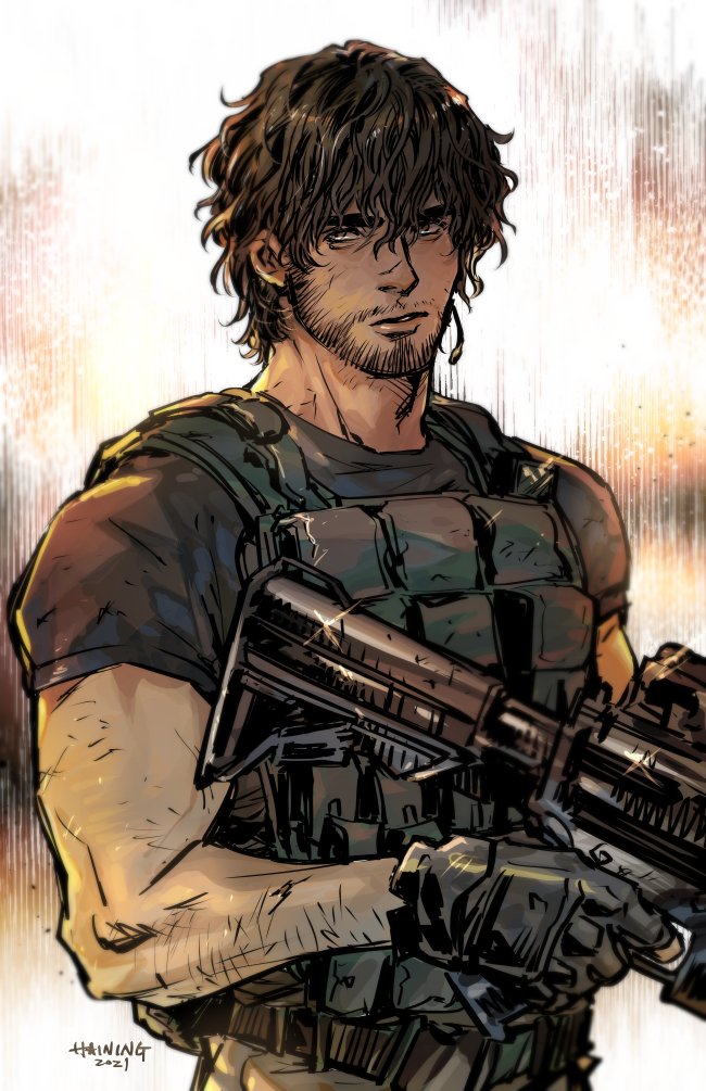 carlos oliveira (resident evil and 2 more) drawn by haining