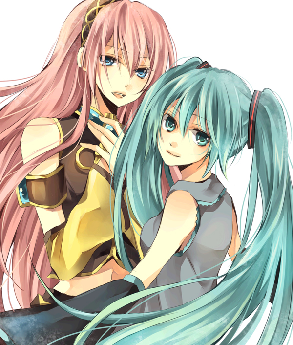 hatsune miku and megurine luka (vocaloid) drawn by yuzuki_karu