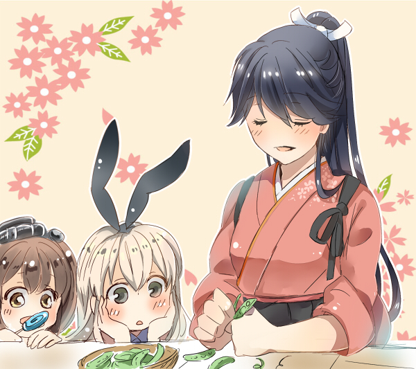 shimakaze, houshou, and yukikaze (kantai collection) drawn by fukusuke_teitoku