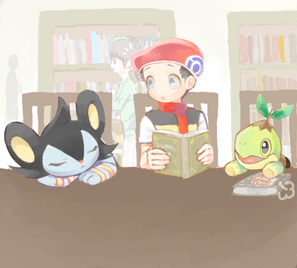 lucas, turtwig, and luxio (pokemon and 1 more) drawn by mimizubare