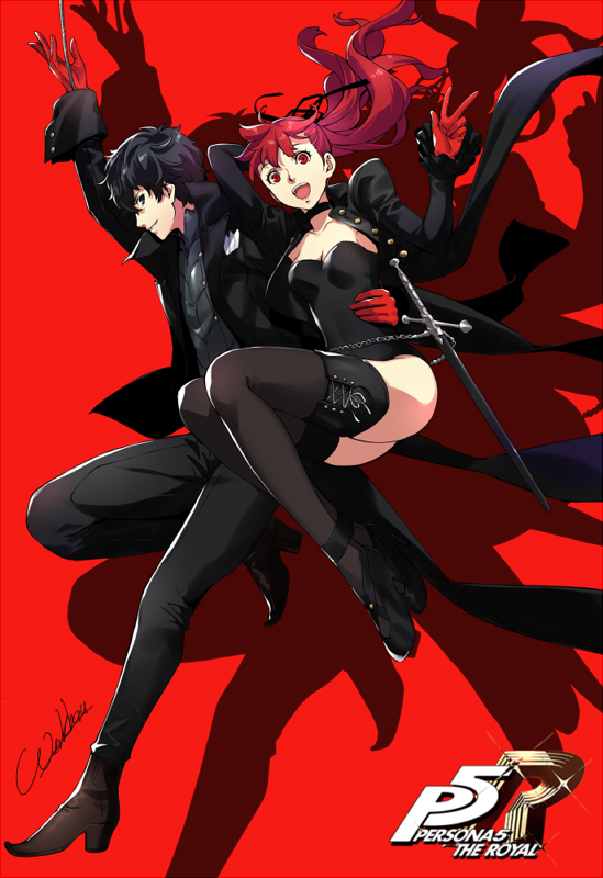 amamiya ren, yoshizawa kasumi, joker, and violet (persona and 2 more) drawn by werkbau