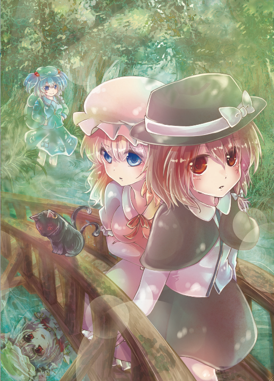 chen, kawashiro nitori, usami renko, and maribel hearn (touhou) drawn by kokonoha_mikage