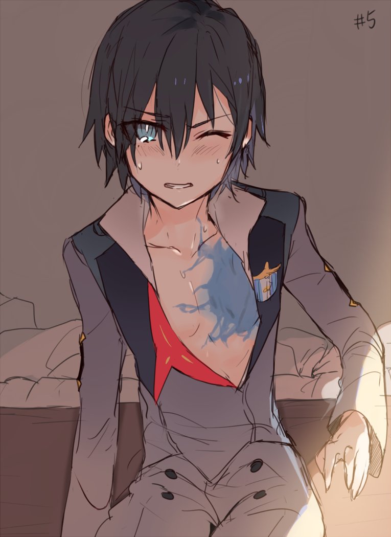 hiro (darling in the franxx) drawn by cow_(shadow)