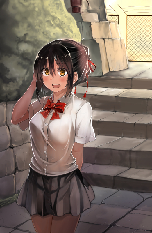 miyamizu mitsuha (kimi no na wa.) drawn by yuge_(yuge_bakuhatsu)