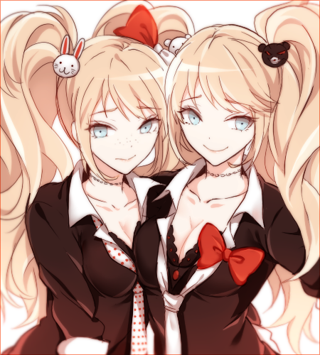 enoshima junko and ikusaba mukuro (danganronpa and 1 more) drawn by mery_(yangmalgage)