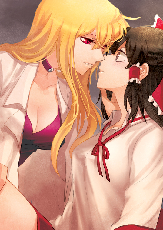 hakurei reimu and yakumo yukari (touhou) drawn by irua
