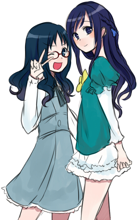 hishikawa rikka and kurumi erika (precure and 2 more) drawn by sasamaru_chimaki
