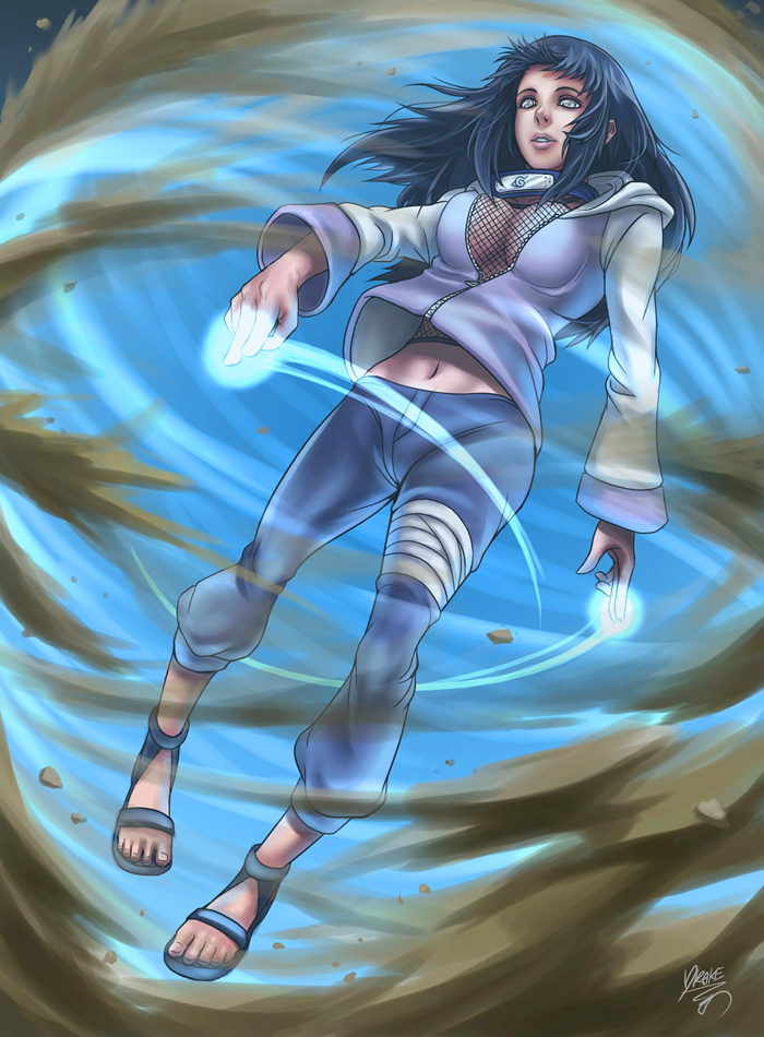 hyuuga hinata (naruto and 1 more) drawn by kuroi-tsuki
