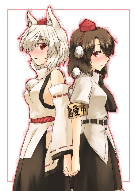 shameimaru aya and inubashiri momiji (touhou) drawn by abo_(hechouchou)