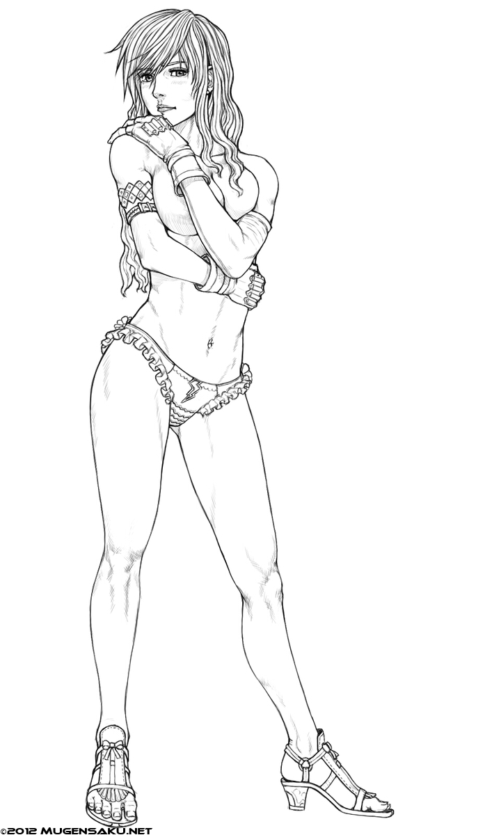 lightning farron (final fantasy and 1 more) drawn by mugensaku
