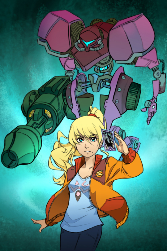 samus aran (persona and 2 more) drawn by guilhermerm
