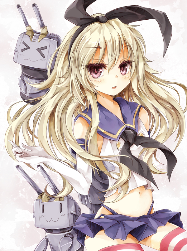 shimakaze and rensouhou-chan (kantai collection) drawn by harapekopikachu