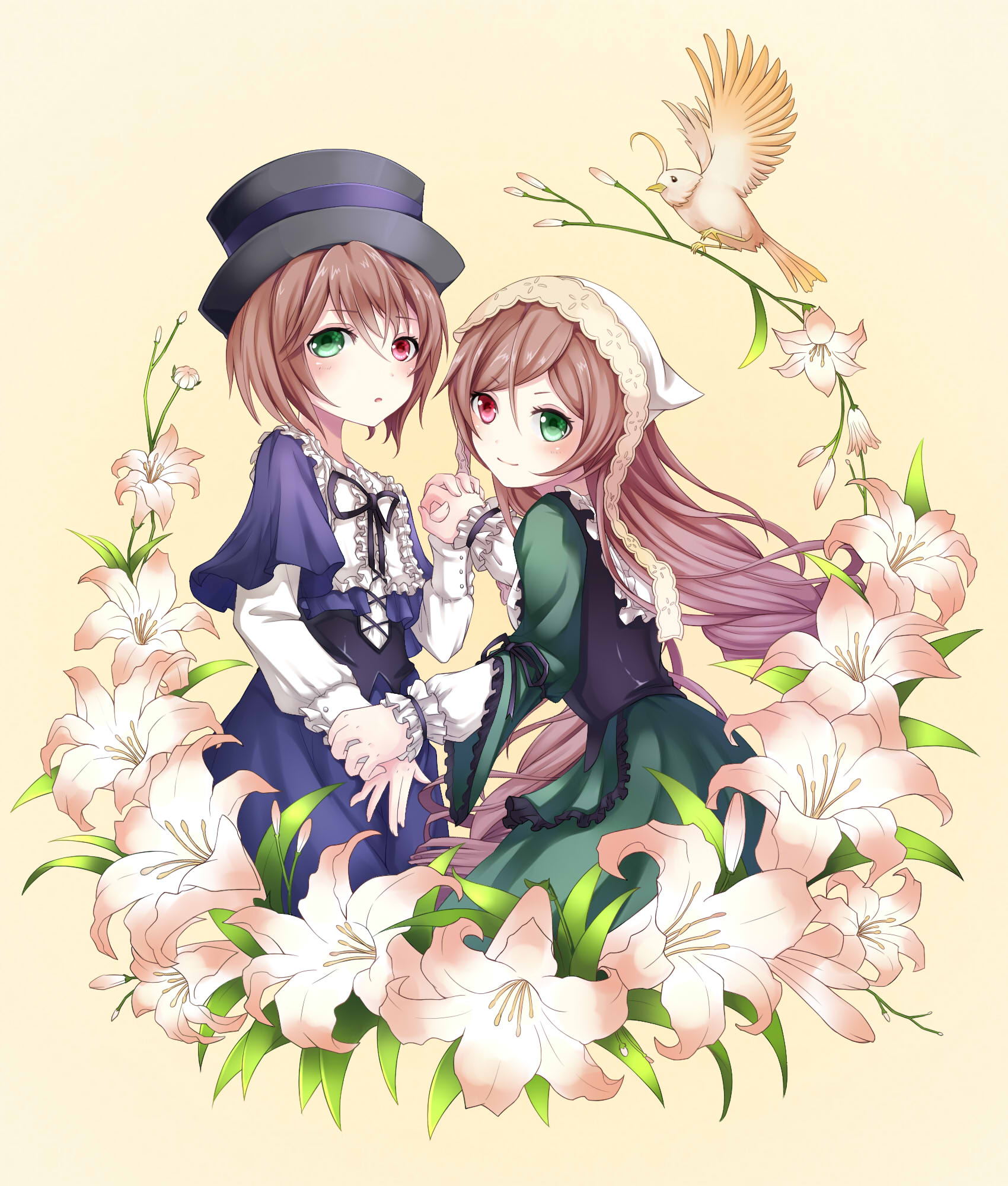 Suiseiseki And Souseiseki Rozen Maiden Drawn By Da Cart Danbooru