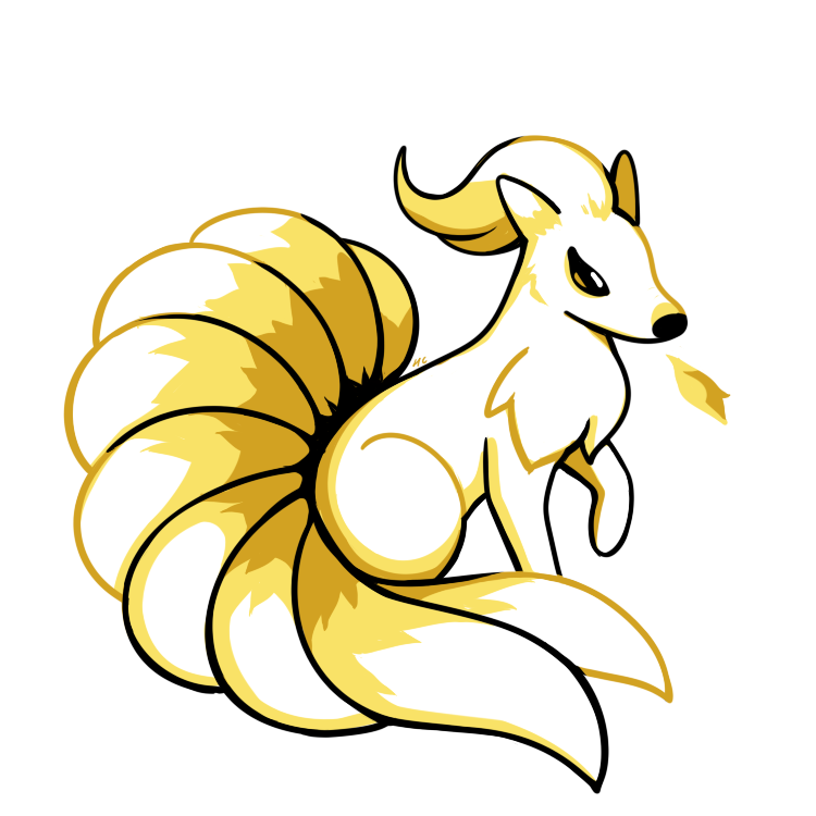 ninetales (pokemon and 1 more) drawn by rumwik