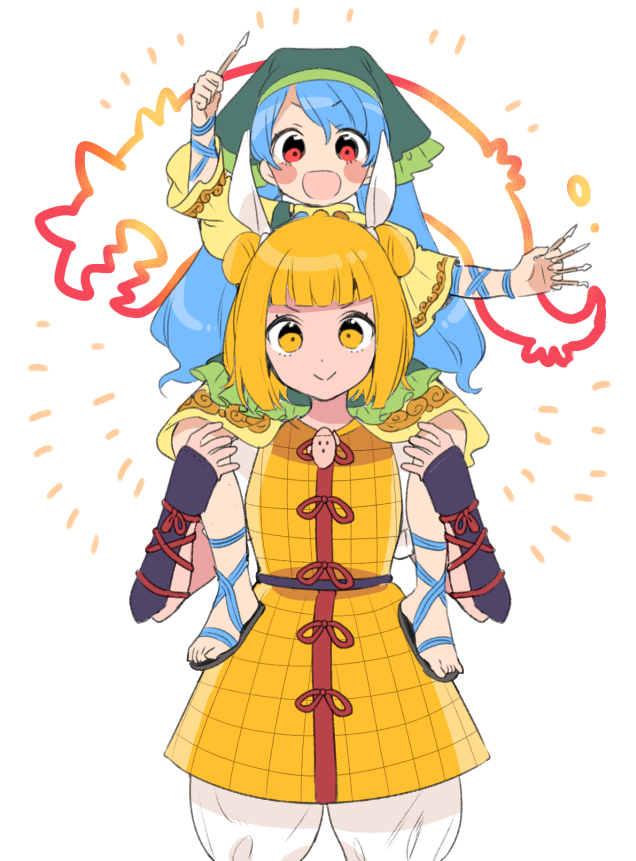 haniyasushin keiki and joutouguu mayumi (touhou) drawn by akagashi_hagane