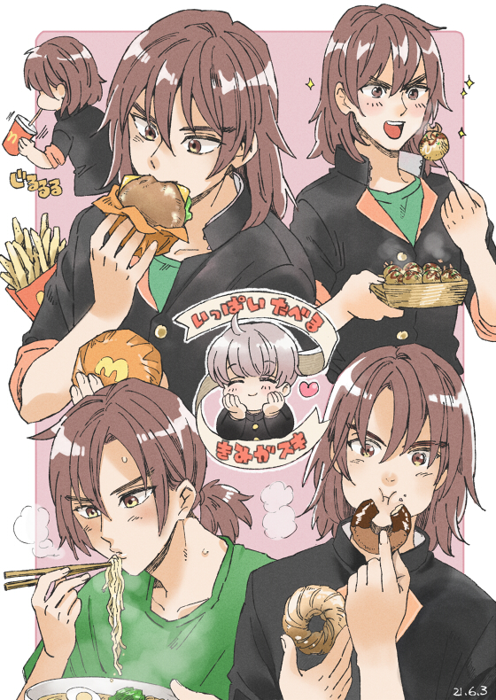okino tsukasa and hijiyama takatoshi (juusan kihei bouei ken) drawn by papumon