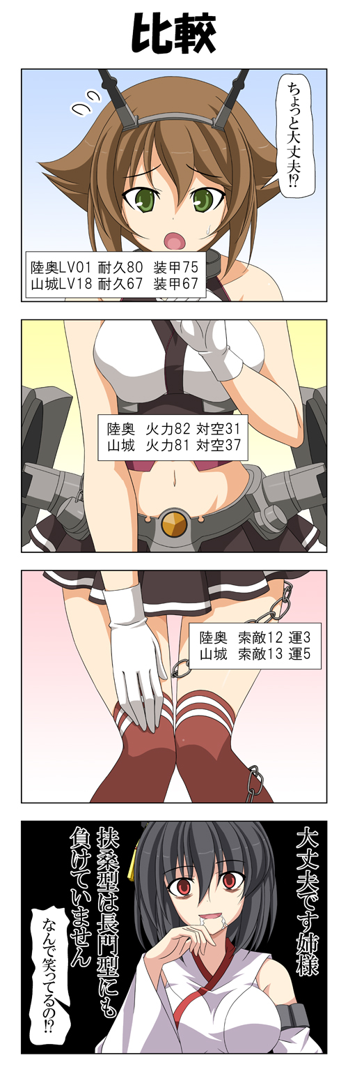 mutsu and yamashiro (kantai collection) drawn by rappa_(rappaya)