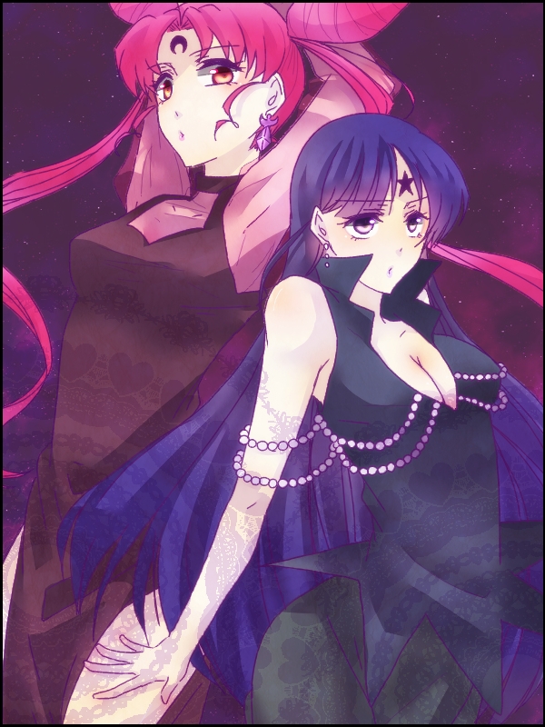 chibi usa, tomoe hotaru, black lady, and mistress 9 (bishoujo senshi sailor moon and 2 more) drawn by sin.k