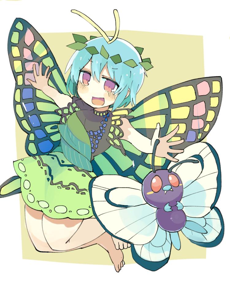 eternity larva and butterfree (touhou and 1 more) drawn by baron_(x5qgeh)