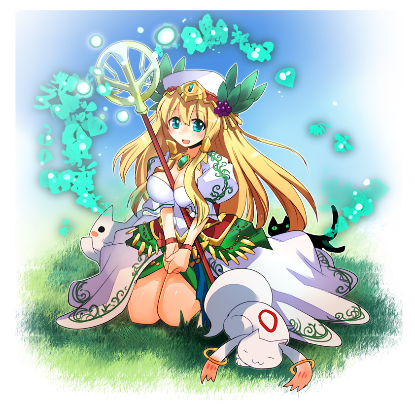 kyubey, inoue toro, and freyja (mahou shoujo madoka magica and 3 more) drawn by emon-yu