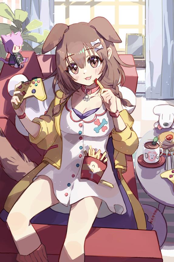 nekomata okayu, inugami korone, and hoso-inu (hololive) drawn by mao_xiaozha_(rumiechen)