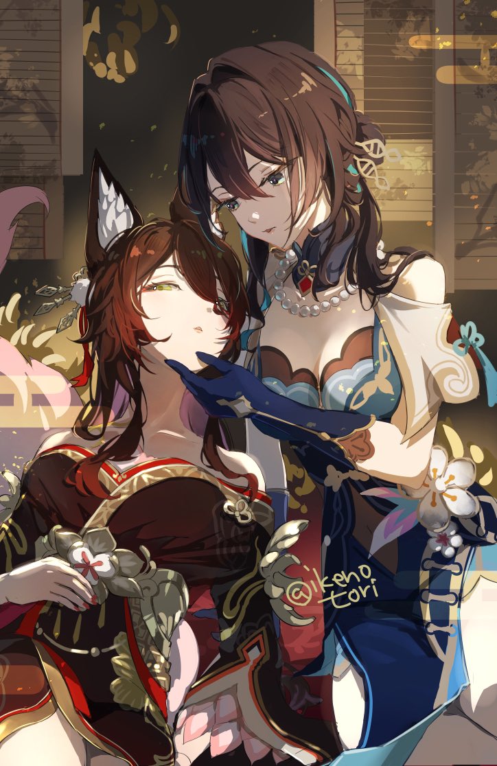 ruan mei, tingyun, and fugue (honkai and 1 more) drawn by ikenotori