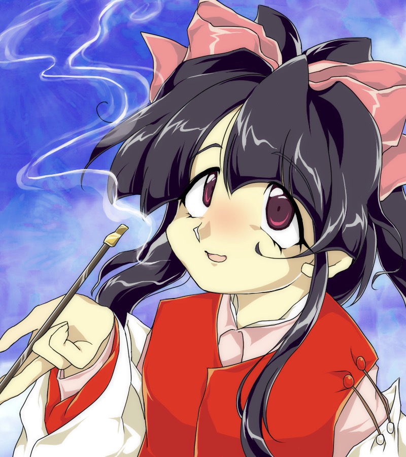 hakurei reimu (touhou and 1 more) drawn by solnpass