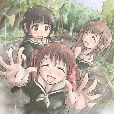 fukuzawa yumi, toudou shimako, and shimazu yoshino (maria-sama ga miteru) drawn by rackane