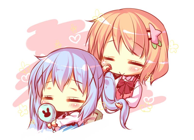 kafuu chino and hoto cocoa (gochuumon wa usagi desu ka?) drawn by mitsumomo_mamu