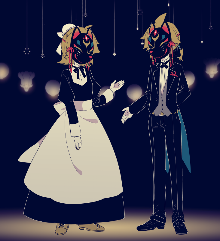 kagamine rin and kagamine len (vocaloid) drawn by yoshiki